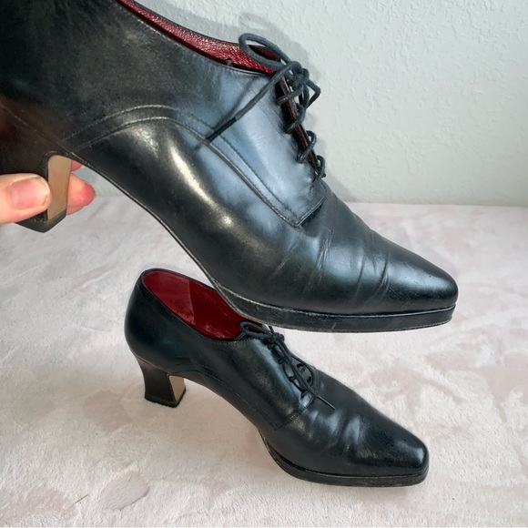 Bally Shoes - Bally Black Leather Women’s heeled Oxford Pumps Italy eu 39 Heels lace up